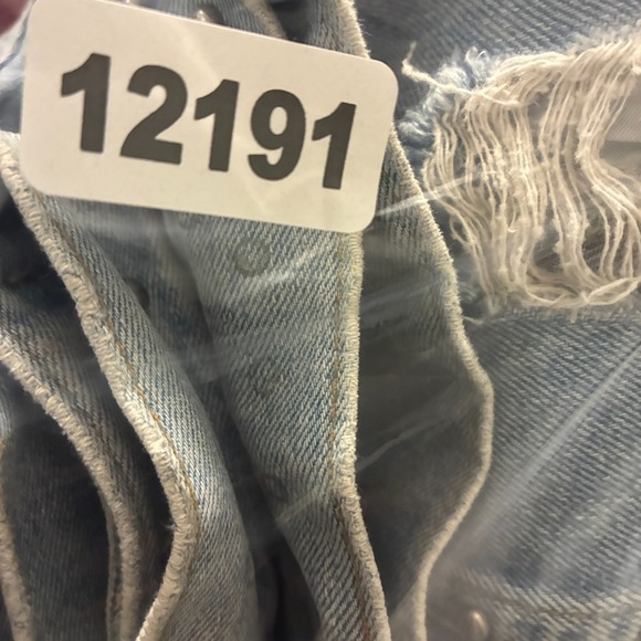 Free People Studded Distressed Demin Jacket Womens M Metal Button Boho Festival - Picture 10 of 10